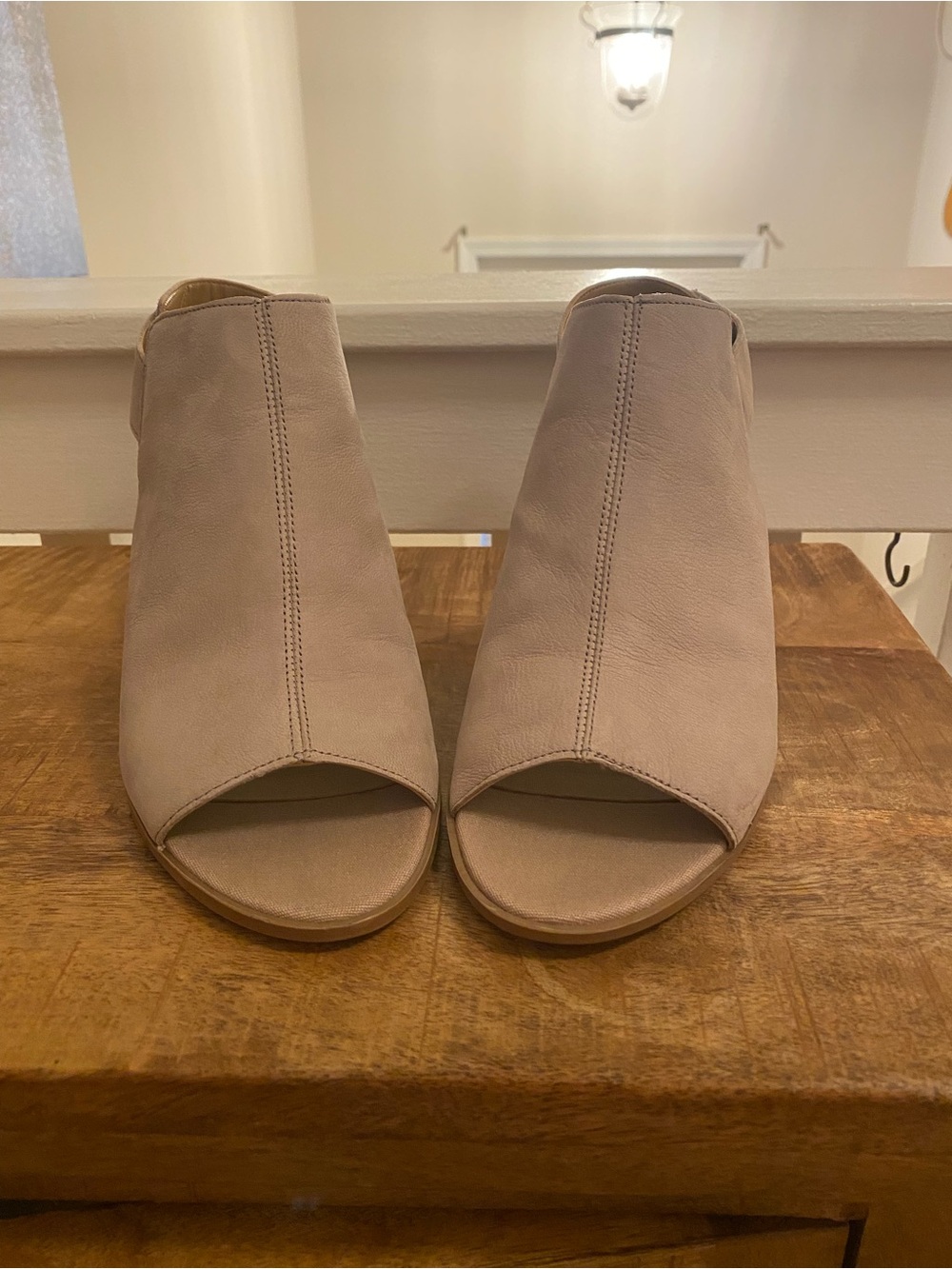 Franco Sarto Women’s Open-Toe Mules in Light Beige